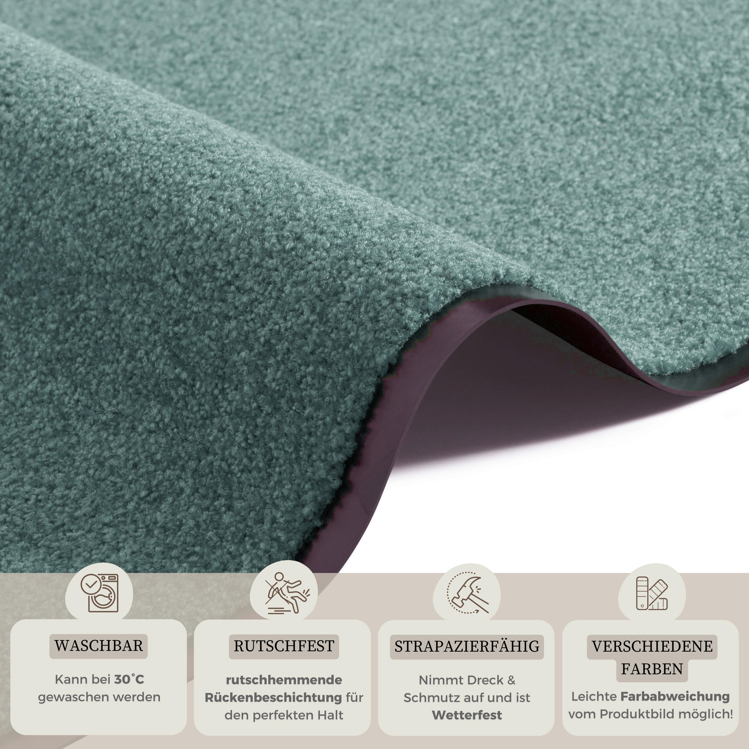 SCHMUTZFANGMATTE  90/150 cm  Grün  - Grün, Basics, Kunststoff/Textil (90/150cm) - Hanse Home