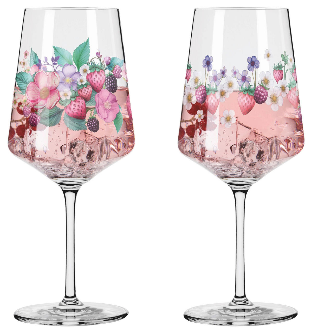 GLÄSERSET Sommersonett 2-teilig  - Pink/Transparent, Trend, Glas (9,3/22,5cm) - Ritzenhoff