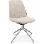STUHL  in Aluminium Bouclé Metall, Textil  - Creme/Alufarben, Design, Textil/Metall (46/81,5-84,5/55cm) - Johann Jakob