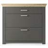 SCHUHSCHRANK Graphitfarben, Eichefarben  - Chromfarben/Eichefarben, Basics, Holzwerkstoff/Metall (104,5/93,4/42,2cm) - SetOne by Musterring