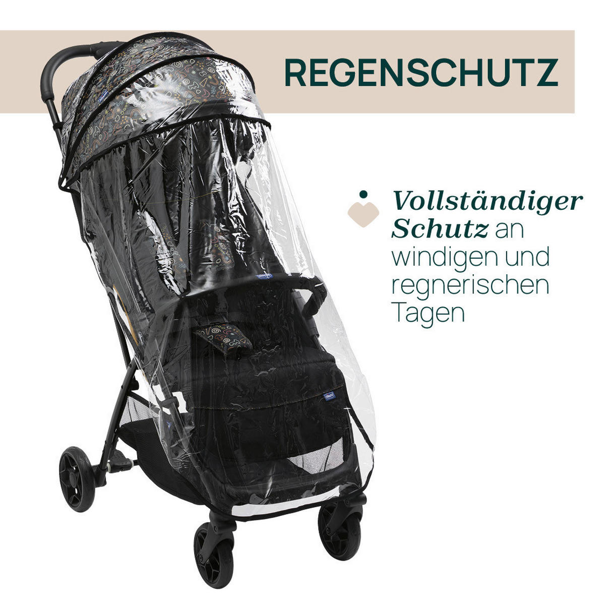 BUGGY GLEE  - Schwarz, Basics, Textil/Metall (49/87/106cm) - Chicco