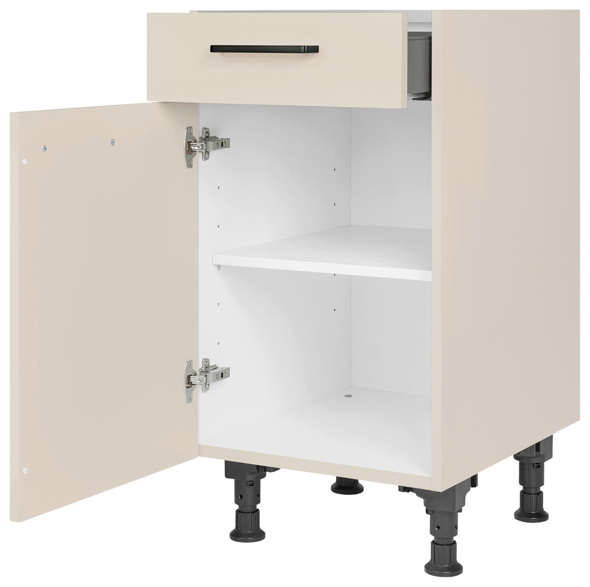 SCHUBKASTENUNTERSCHRANK 45/87/56 cm  in Sandfarben  - Sandfarben/Schwarz, MODERN, Holzwerkstoff/Metall (45/87/56cm) - Nobilia