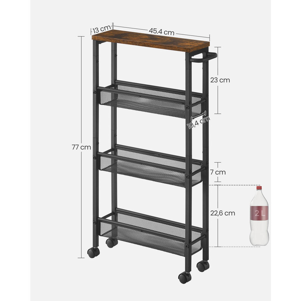 Thumbnail - Mid.you Servierwagen, Braun, Schwarz, Metall, Holzwerkstoff, eckig, 13x77x45.4 cm, einfacher Aufbau, Esszimmer, Barmöbel...
