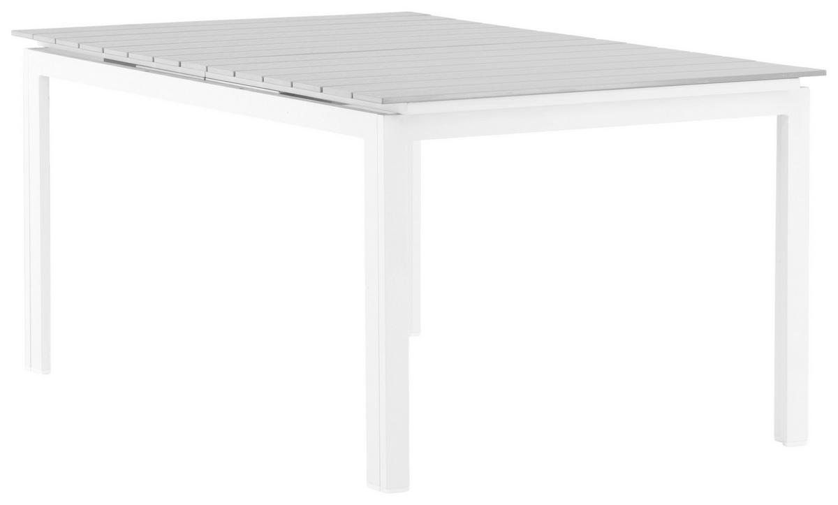 GARTENTISCH Metall Grau, Weiß rechteckig  - Weiß/Grau, KONVENTIONELL, Metall (160/100/75cm) - Gardenson