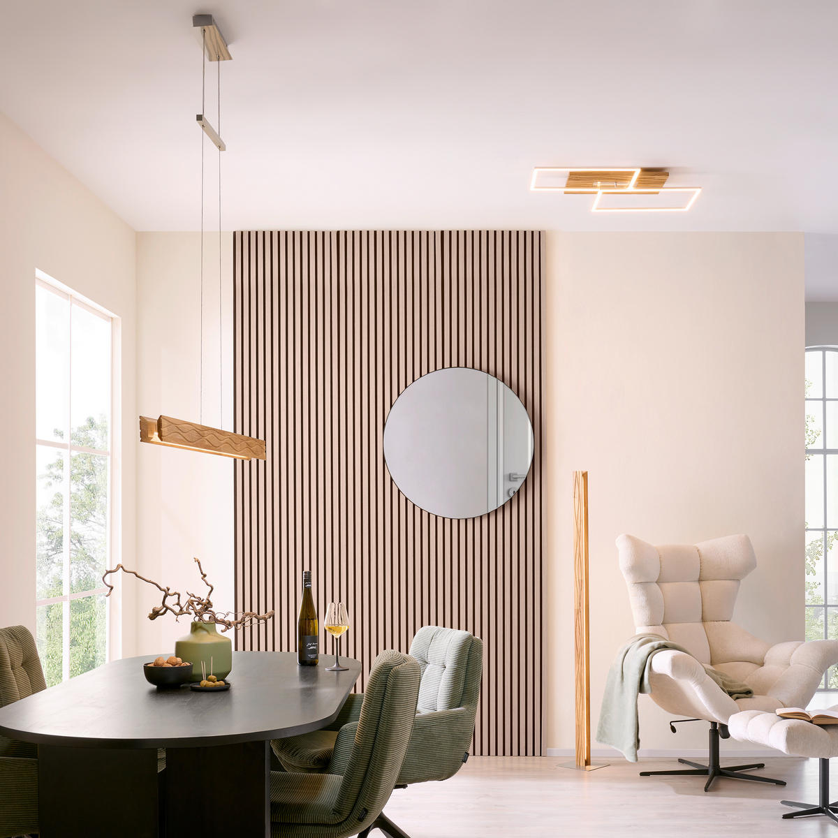 LED-HÄNGELEUCHTE 120/18/150 cm  - Natur, Holz (120/18/150cm) - Waldwelt