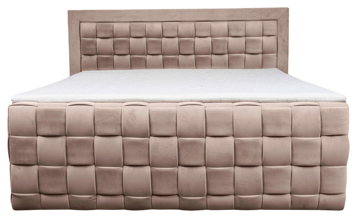 BOXSPRINGBETT 160/200 cm  in Beige  - Beige, MODERN, Textil (160/200cm) - Livetastic