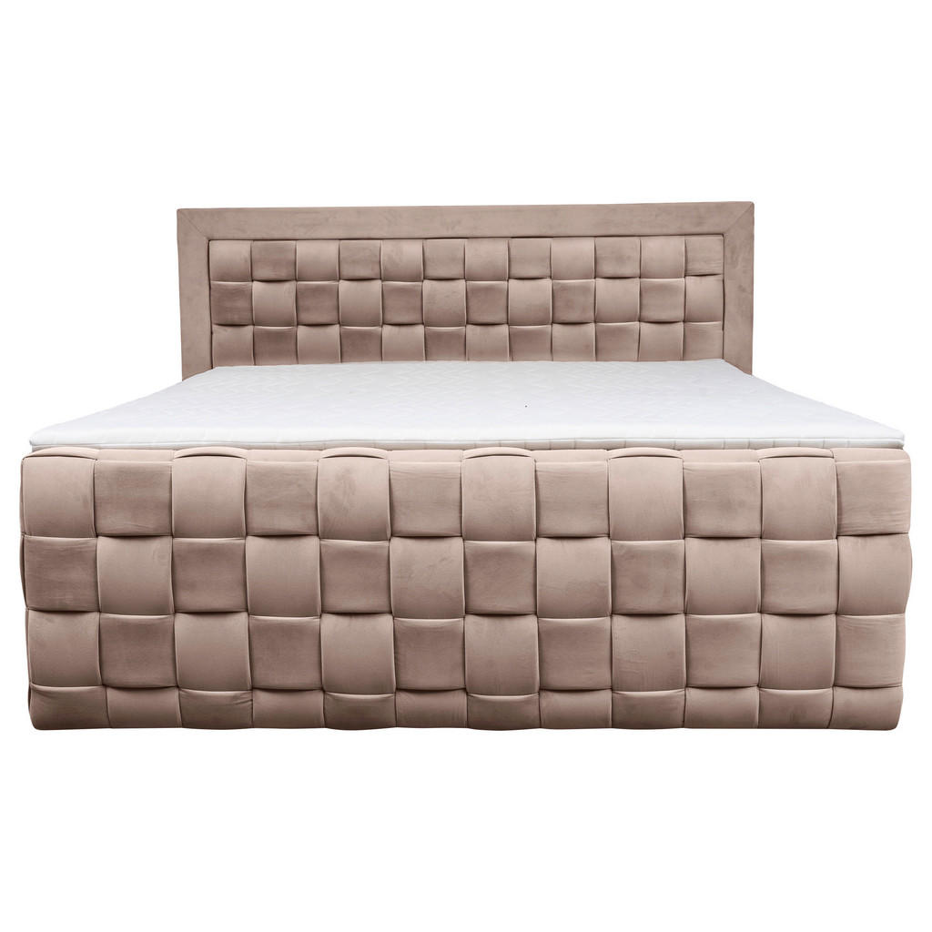 Thumbnail - Livetastic Boxspringbett, Beige, Textil, H4, Höhe ca. 18 cm, 160x200 cm, Bettkasten, gepolstertes Kopfteil, Topper durch...