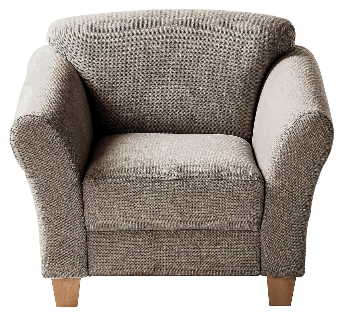 SESSEL in Flachgewebe Taupe  - Taupe/Naturfarben, Konventionell, Holz/Textil (101/84/89cm) - Sit & More