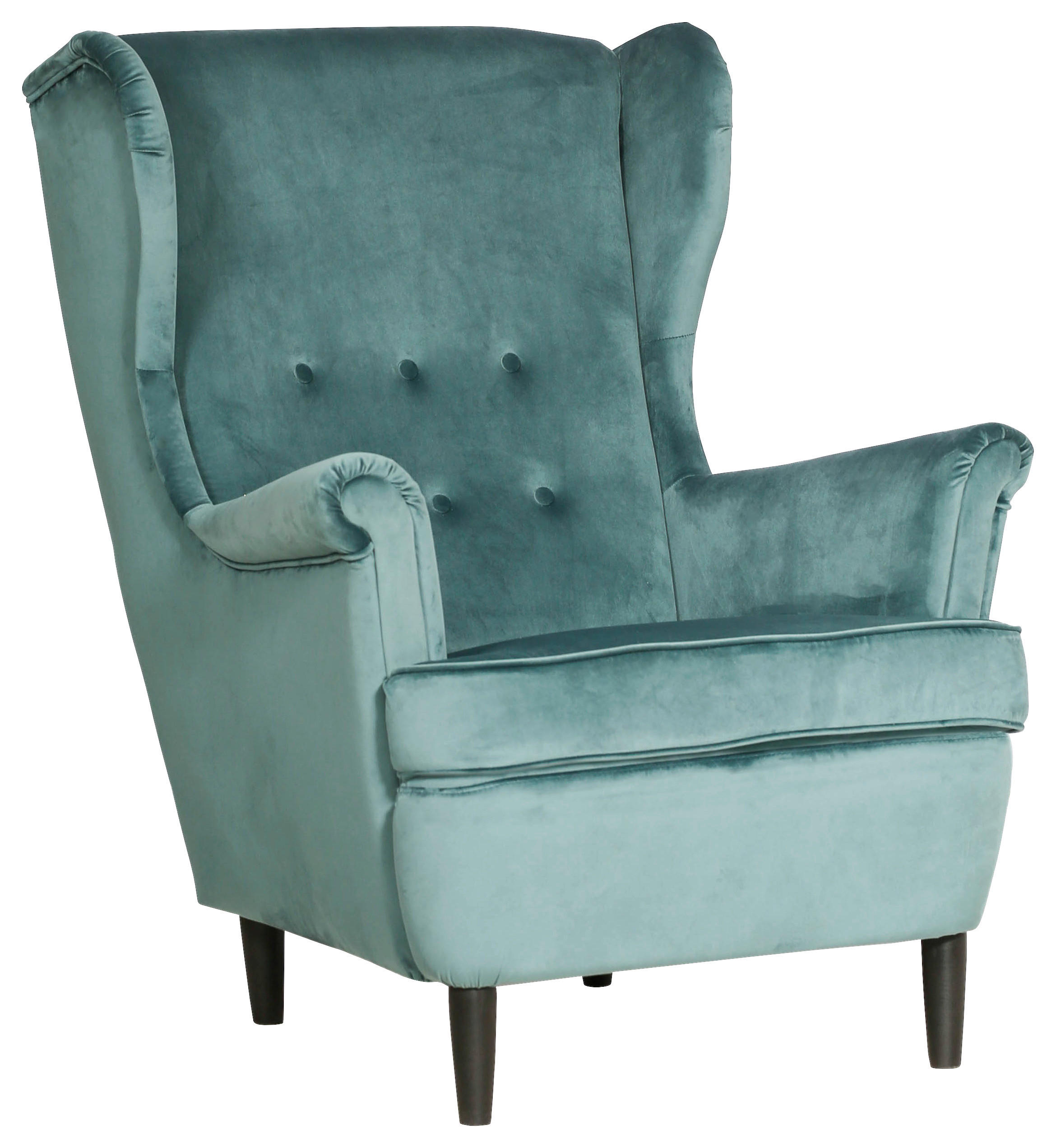 KRESLO UŠIAK, drevo, textil, kartón, kompozitné drevo, modrá - modrá/čierna, Basics, kartón/drevo (78/102/98cm) - Niels Andersson