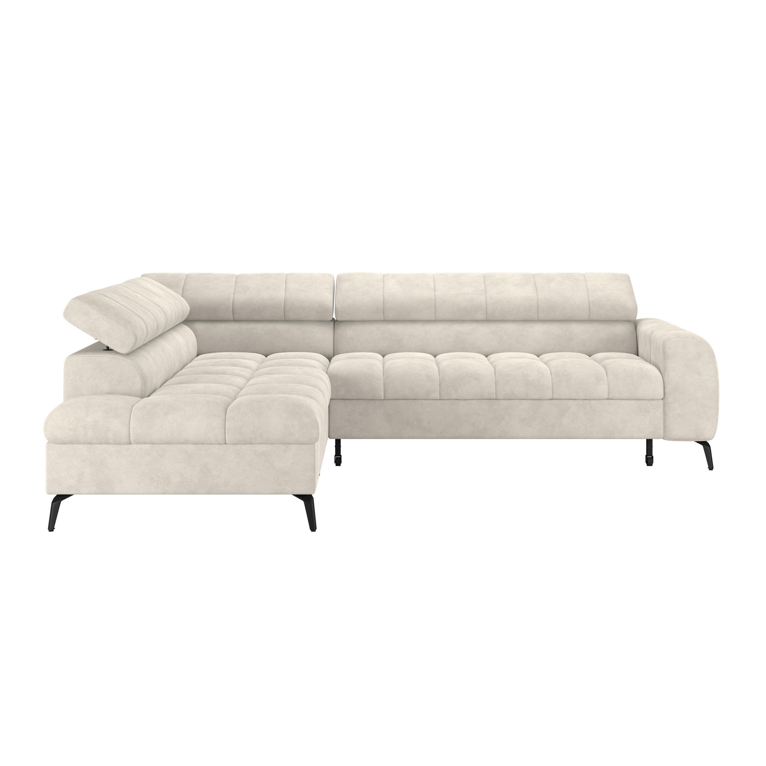 ECKSOFA Creme  - Creme/Schwarz, Trend, Kunststoff/Textil (203/261cm) - Livetastic