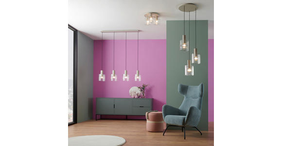 HÄNGELEUCHTE 123/18/150 cm - Transparent/Beige, KONVENTIONELL, Glas/Metall (123/18/150cm) - Dieter Knoll
