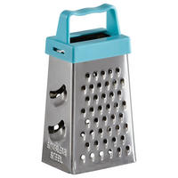 FYRKANTIGT RIVJÄRN - stålfärgad/ljusblå, Basics, metall/plast (17/7,9/2,5cm) - Fackelmann