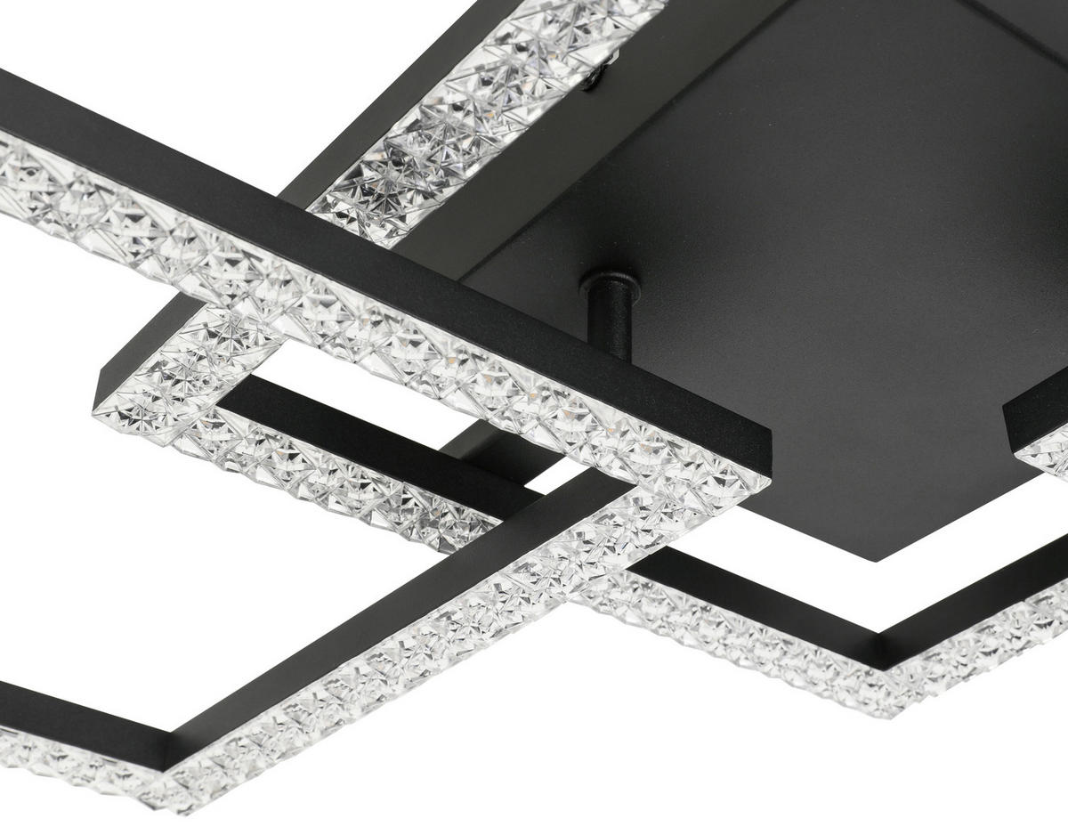 LED PLAFONJERA - crna, Dizajnerski, metal/plastika (76,4/35,7/8cm) - Novel