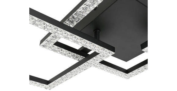 LED-DECKENLEUCHTE 76,4/35,7/8 cm   - Schwarz, Design, Kunststoff/Metall (76,4/35,7/8cm) - Novel
