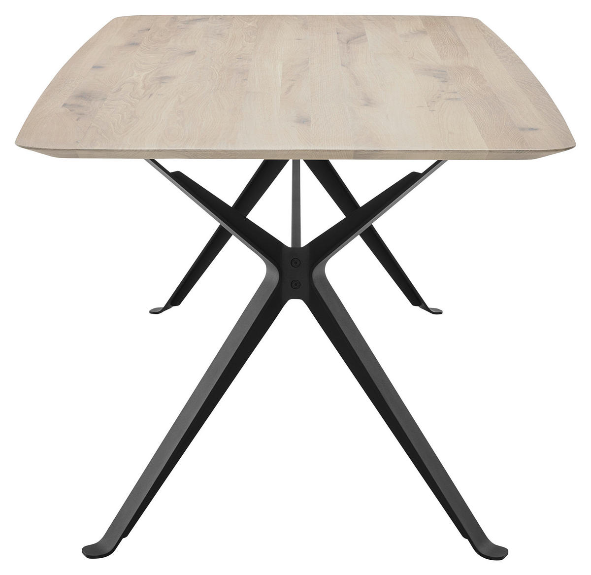 ESSTISCH Asteiche massiv rechteckig Alteiche  - Alteiche/Schwarz, Design, Holz/Metall (220/100/75cm) - Musterring