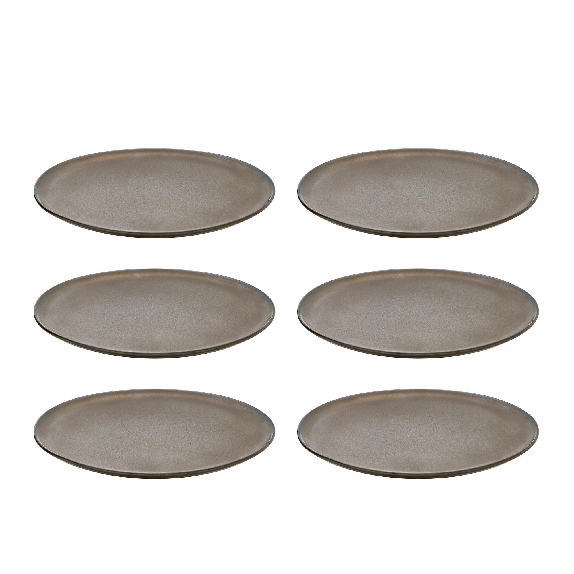 SPEISETELLERSET RAW 6-teilig  - Braun, Basics, Keramik (28cm) - Aida
