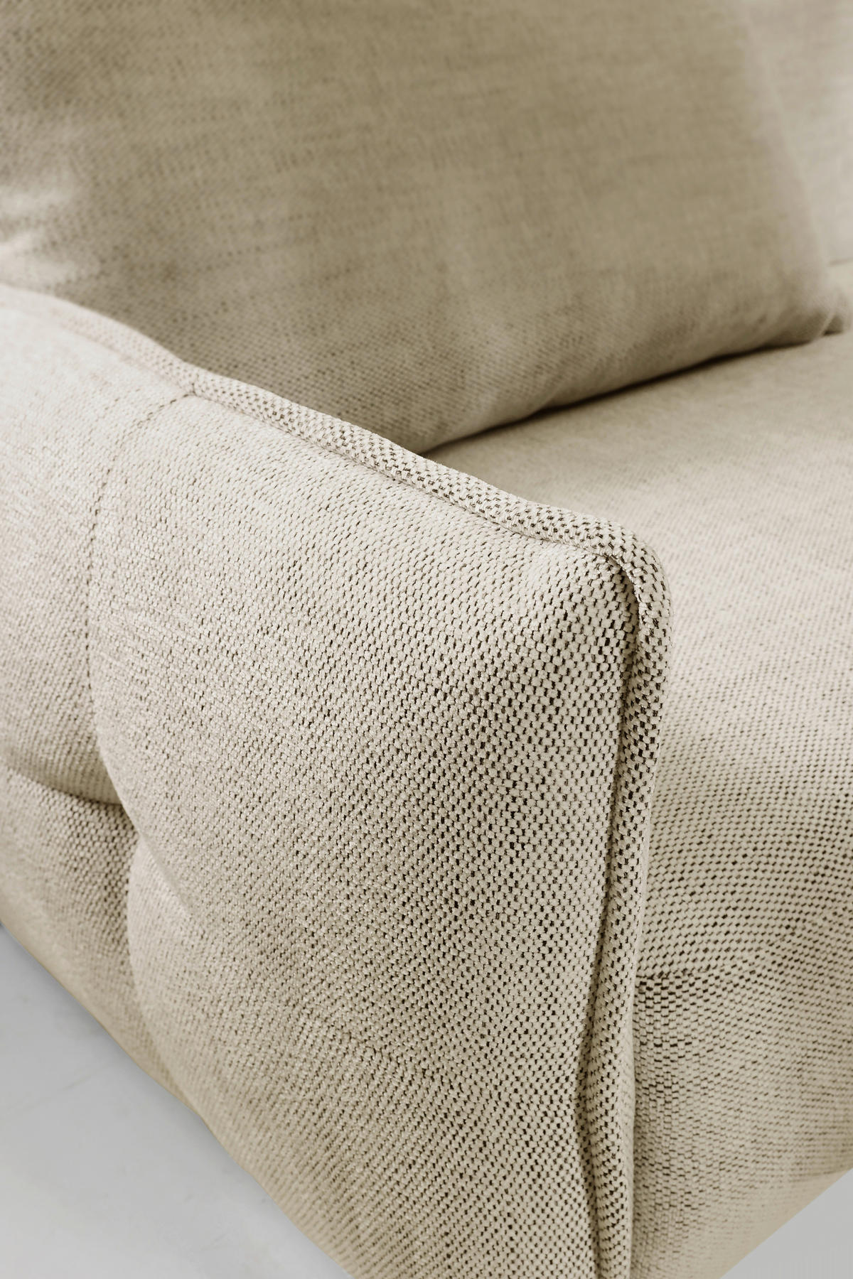ECKSOFA in Struktur Creme  - Creme/Schwarz, Design, Holz/Textil (244/165cm) - MID.YOU