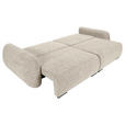 SCHLAFSOFA Flachgewebe Beige  inkl. Zierkissen, Rückenkissen, Bettkasten, Schlaffunktion, Rücken echt, Liegefläche im Originalstoff  - Beige/Schwarz, KONVENTIONELL, Kunststoff/Textil (250/74/92cm) - Carryhome