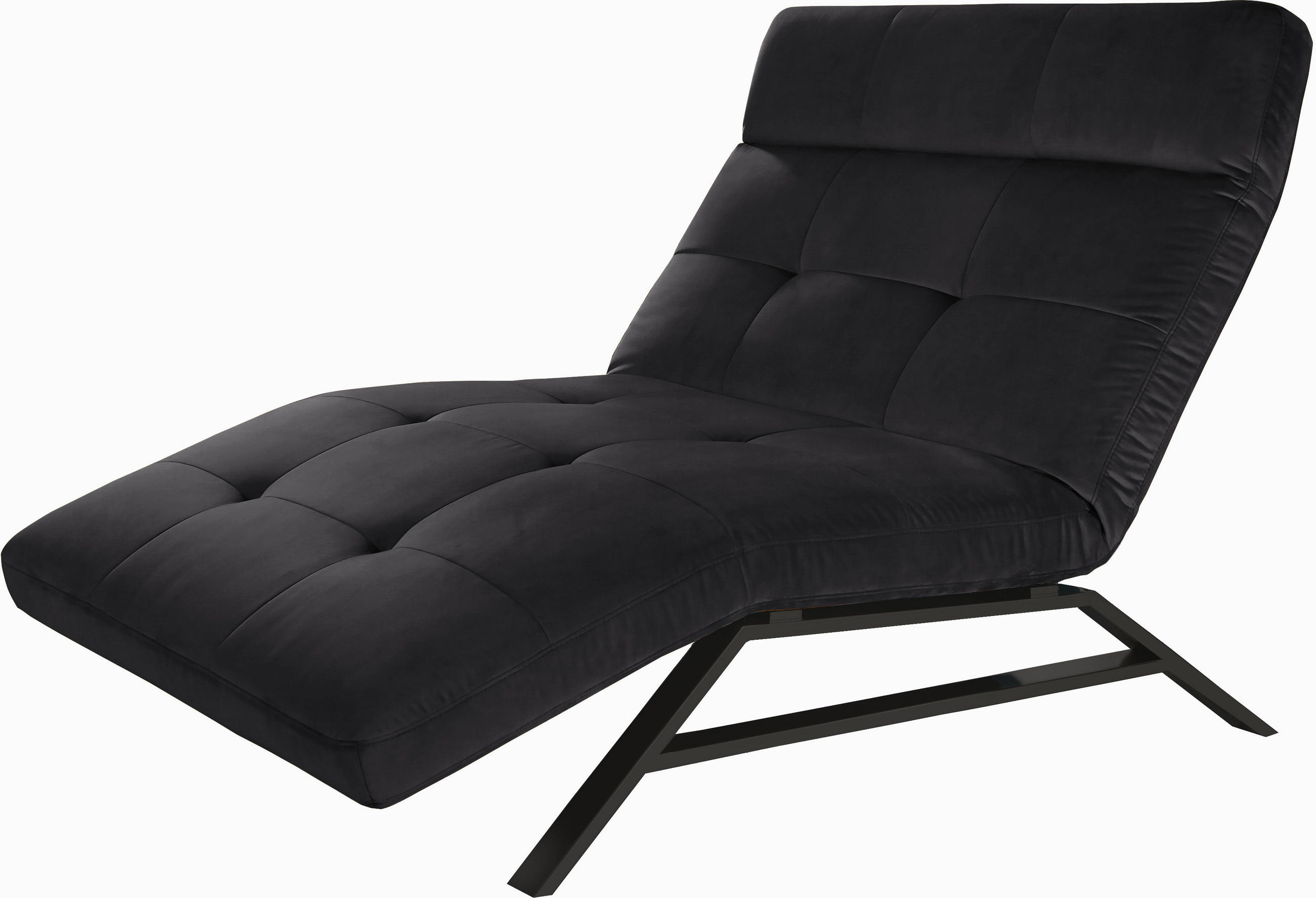 Liege mit motorischer Relaxfkt Mikrofaser Schwarz  - Schwarz, Design, Textil/Metall (120/54-113/158-198cm) - Pure Home Lifestyle