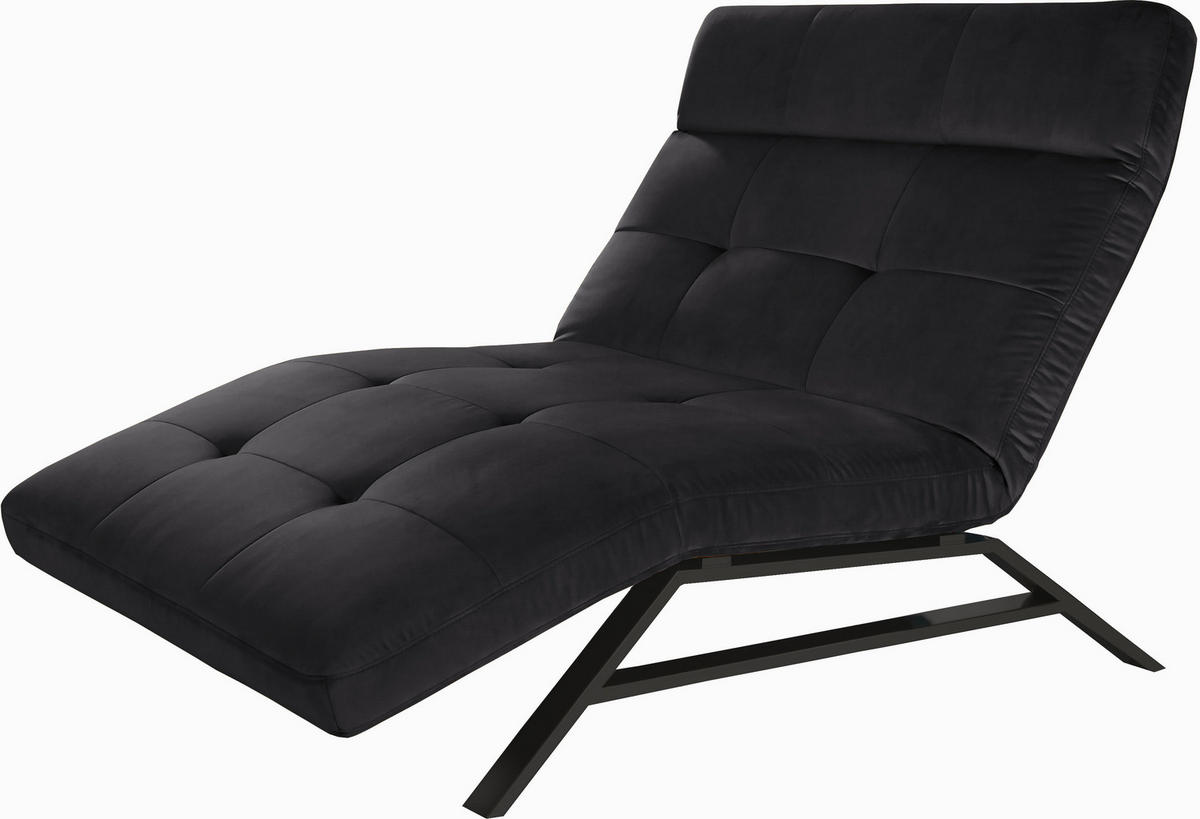 RELAXLIEGE in Mikrofaser Schwarz  - Schwarz, Design, Textil/Metall (120/54-113/158-198cm) - Pure Home Lifestyle
