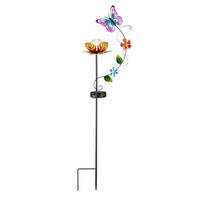 SOLARLEUCHTE Anemone 21,5/82/15,2 cm  - Klar/Schwarz, LIFESTYLE, Glas/Kunststoff (21,5/82/15,2cm) - Ambia Garden