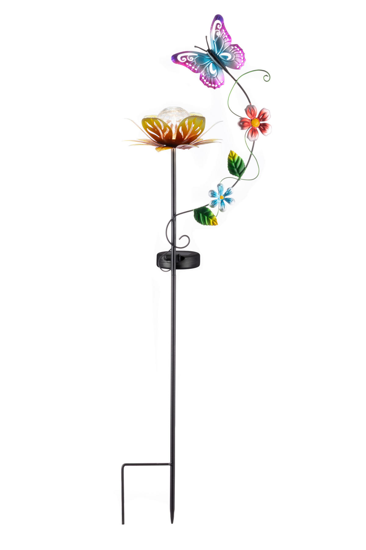 SOLARLEUCHTE Anemone 21,5/82/15,2 cm  - Klar/Schwarz, LIFESTYLE, Glas/Kunststoff (21,5/82/15,2cm) - Ambia Garden