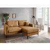 ECKSOFA in Cord Goldfarben  - Goldfarben/Schwarz, Basics, Textil/Metall (204/153cm) - Livetastic