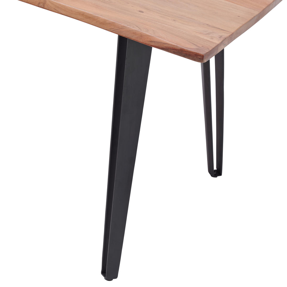 JEDÁLENSKÝ STÔL, akácia, čierna, farba akácie, 160/90/77 cm - čierna/farba akácie, Modern, kov/drevo (160/90/77cm) - Livetastic