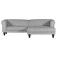 ECKSOFA Grau Plüsch  - Dunkelbraun/Grau, Design, Holz/Textil (260/160cm) - Carryhome