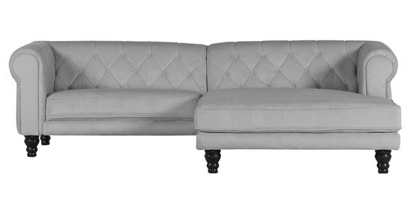 ECKSOFA Grau Plüsch  - Dunkelbraun/Grau, Design, Holz/Textil (260/160cm) - Carryhome