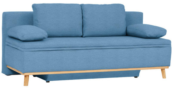 SCHLAFSOFA in Webstoff Türkis - Türkis/Naturfarben, KONVENTIONELL, Holz/Textil (203/95/96cm) - Venda