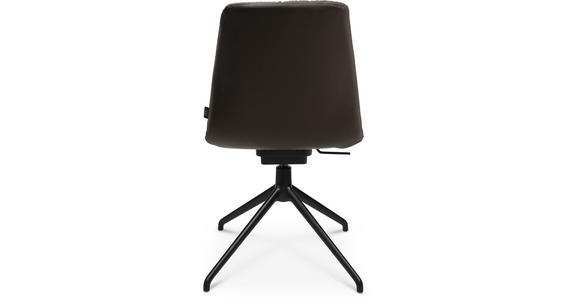 STUHL Echtleder Braun, Schwarz - Schwarz/Braun, Design, Leder/Metall (46/81,5-84,5/55cm) - Johann Jakob