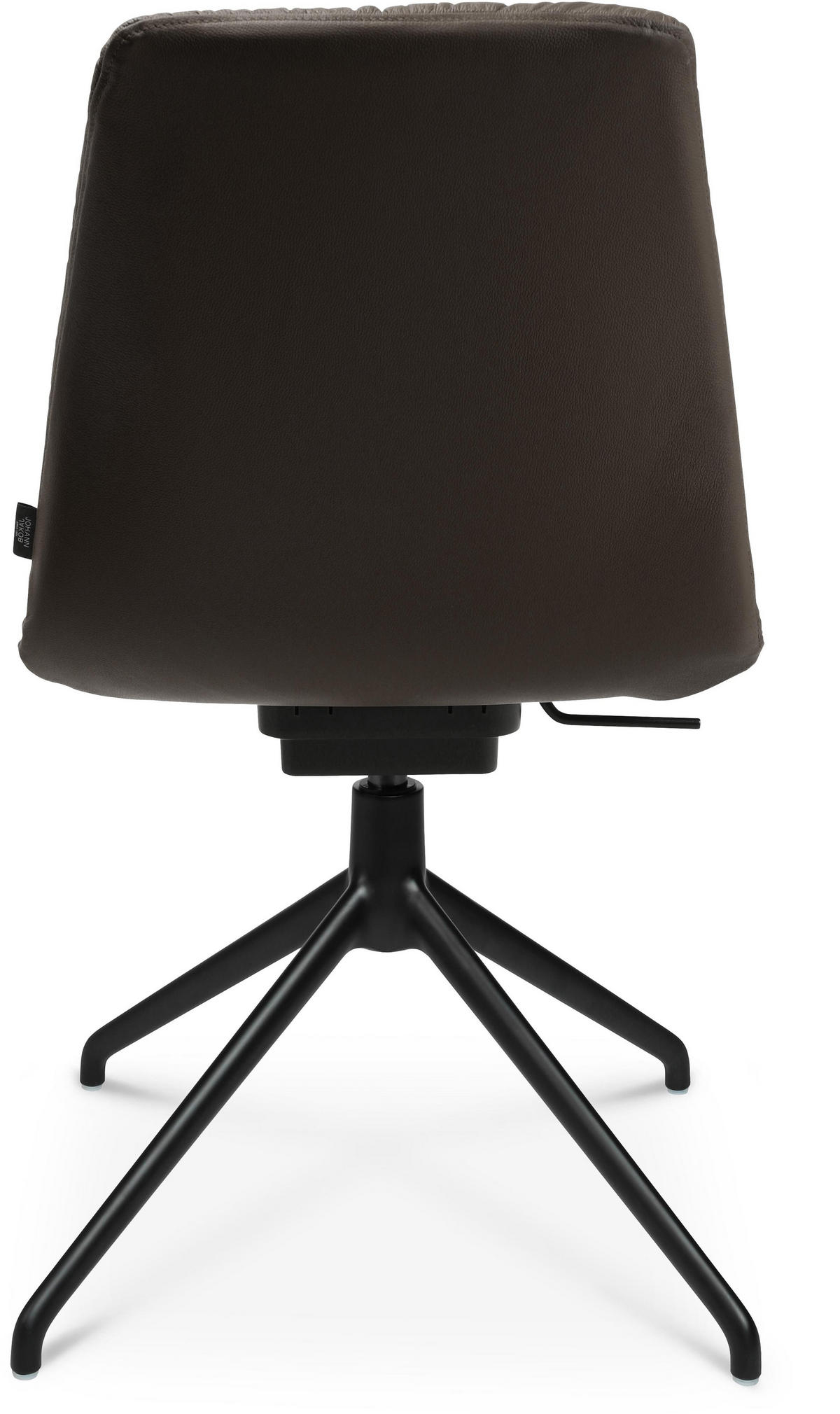 STUHL Echtleder Braun, Schwarz  - Schwarz/Braun, Design, Leder/Metall (46/81,5-84,5/55cm) - Johann Jakob