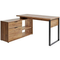 ECKSCHREIBTISCH 150/120/76 cm  in Anthrazit, Eichefarben  - Eichefarben/Anthrazit, MODERN, Holzwerkstoff/Metall (150/120/76cm) - Livetastic