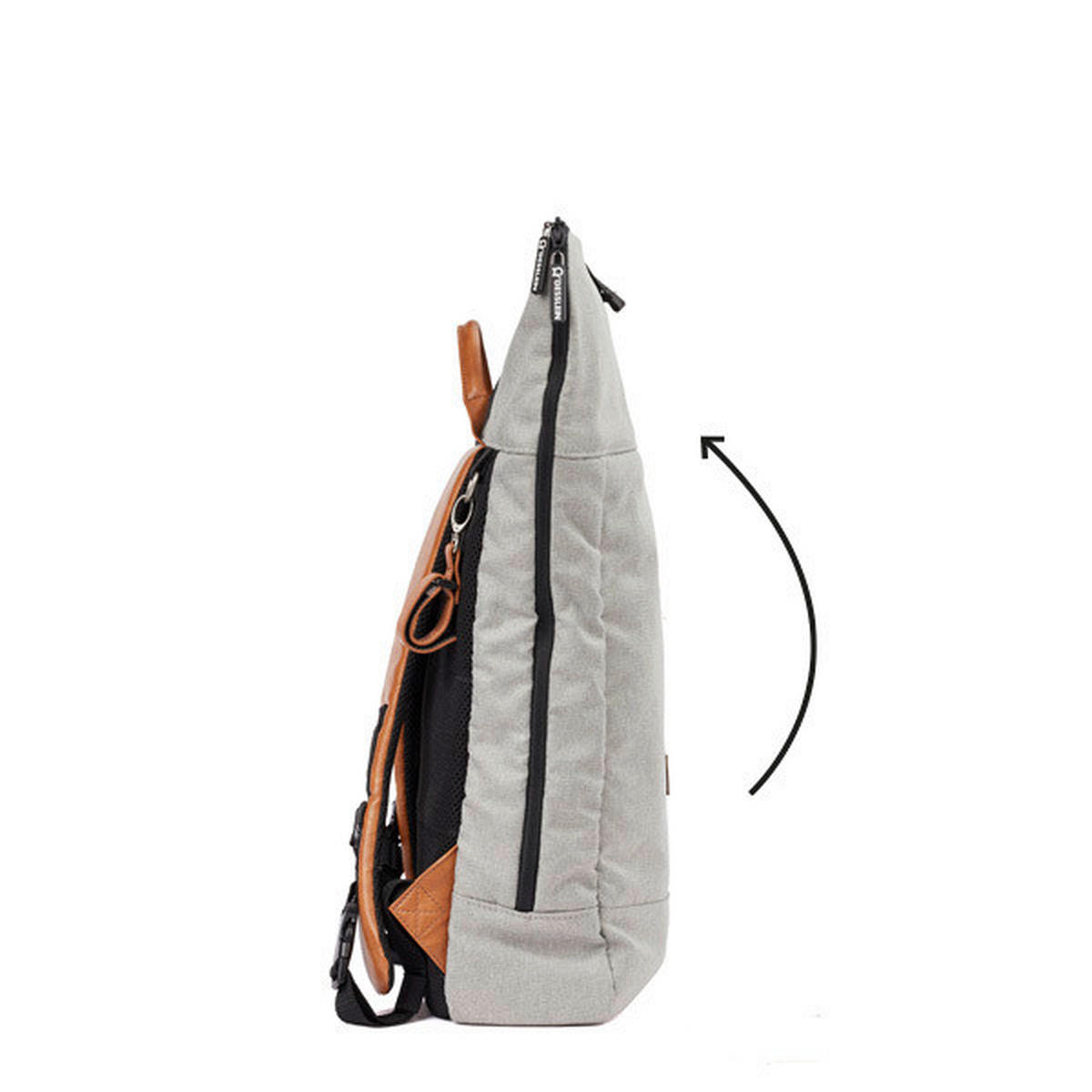 WICKELRUCKSACK N° 6 Aqua Mint/Tabak  - Braun/Mintgrün, Basics, Textil (31/45/12cm) - Gesslein