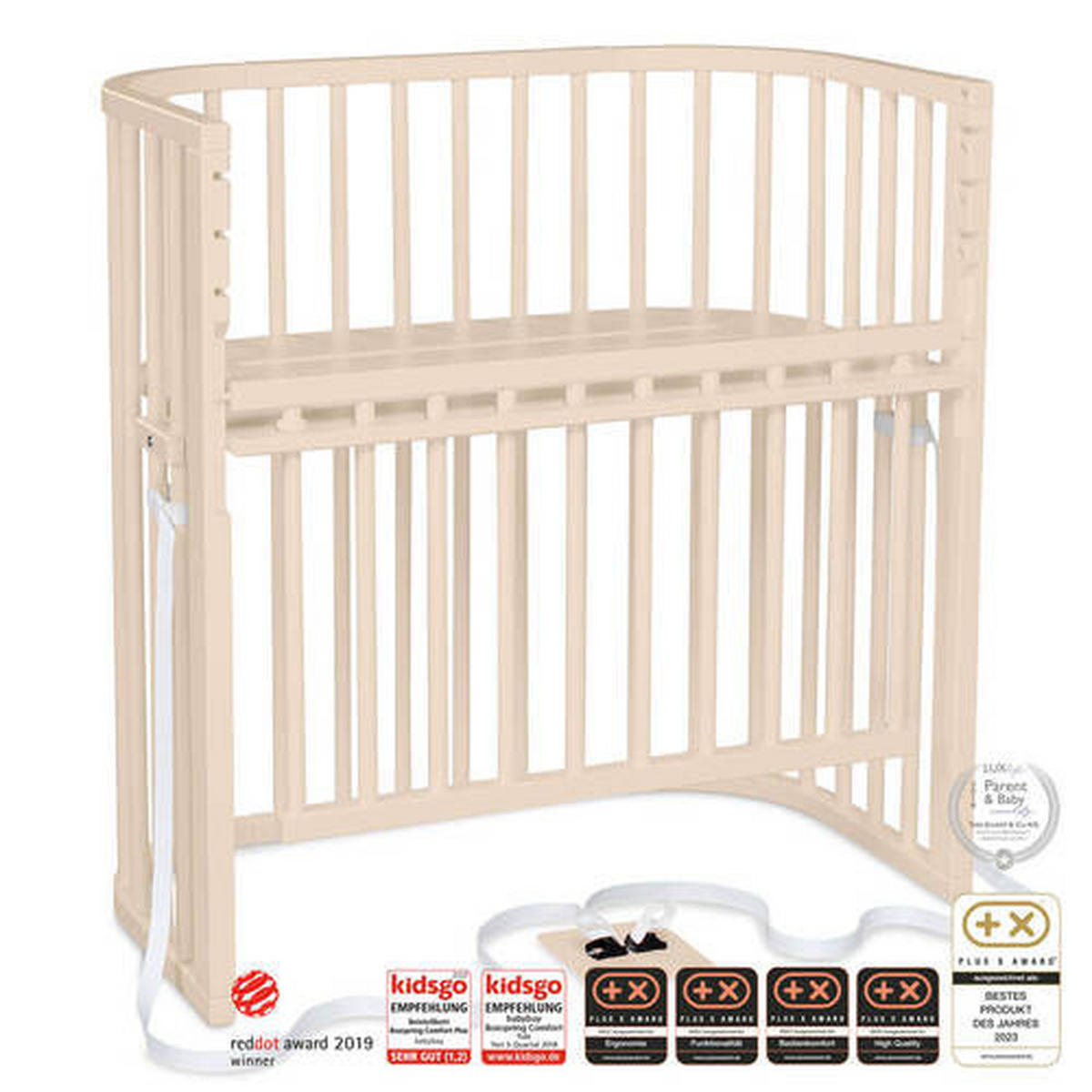 BEISTELLBETT 96/56,50/96,50 cm  - Beige, Basics, Holz (96/56,50/96,50cm) - Babybay
