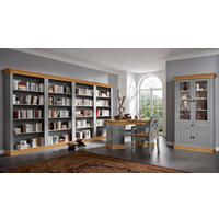 SCHREIBTISCH 143/65/77 cm Grau, Laugenfarbig  - Laugenfarbig/Grau, ROMANTIK / LANDHAUS, Holz/Metall (143/65/77cm) - Boxxx