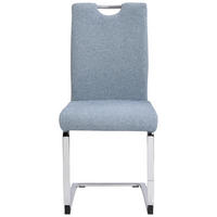 SCHWINGSTUHL  in Eisen Webstoff  - Chromfarben/Blau, Design, Textil/Metall (44/98/58cm) - Carryhome