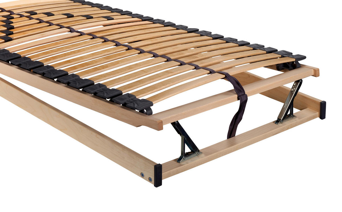 LATTENROST 90/190 cm Kopfteil, Fußteil, Mittelzone verstellbar, Birke  - Birkefarben/Buchefarben, Basics, Holz/Kunststoff (90/190cm) - Sleeptex