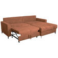 ECKSOFA Terracotta Struktur  - Terracotta/Schwarz, KONVENTIONELL, Textil/Metall (230/164cm) - Carryhome