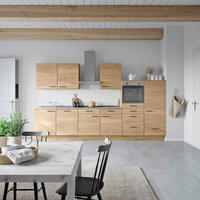 KÜCHENBLOCK 360 cm   in Eichefarben, Schieferfarben  - Schieferfarben/Eichefarben, MODERN, Holzwerkstoff/Metall (360cm) - Nobilia