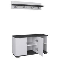 GARDEROBE 2-teilig  in 90/82/33 cm  - Weiss/Anthrazit, Modern, Holzwerkstoff (90/82/33cm) - MID.YOU