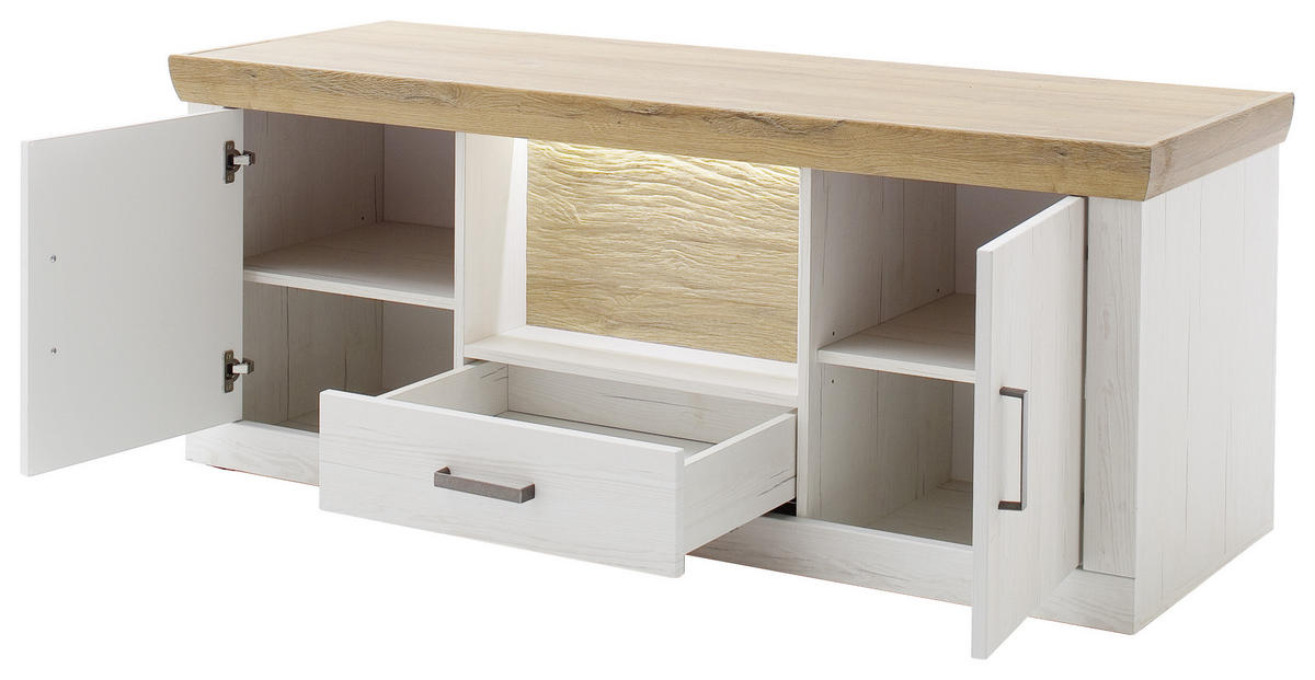 LOWBOARD  in 154/62/50 cm  - Eichefarben/Graphitfarben, Design, Holzwerkstoff/Kunststoff (154/62/50cm) - MID.YOU