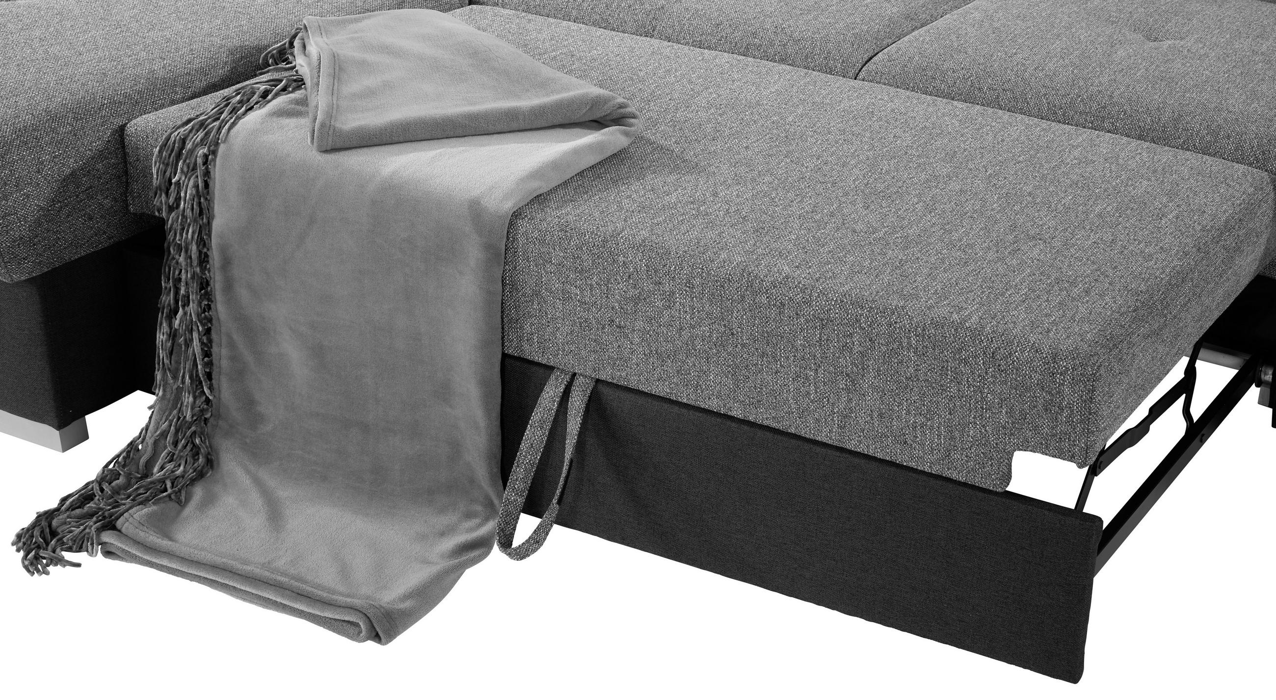 Thumbnail - Livetastic Ecksofa, Grau, Dunkelgrau, Textil, Buche, massiv, 4-Sitzer, Ottomane links, L-Form, 286x203 cm, Made in EU, s...