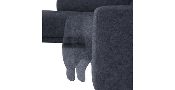 ECKSOFA in Mikrofaser Dunkelgrau  - Dunkelgrau/Schwarz, Design, Textil/Metall (207/301cm) - Xora