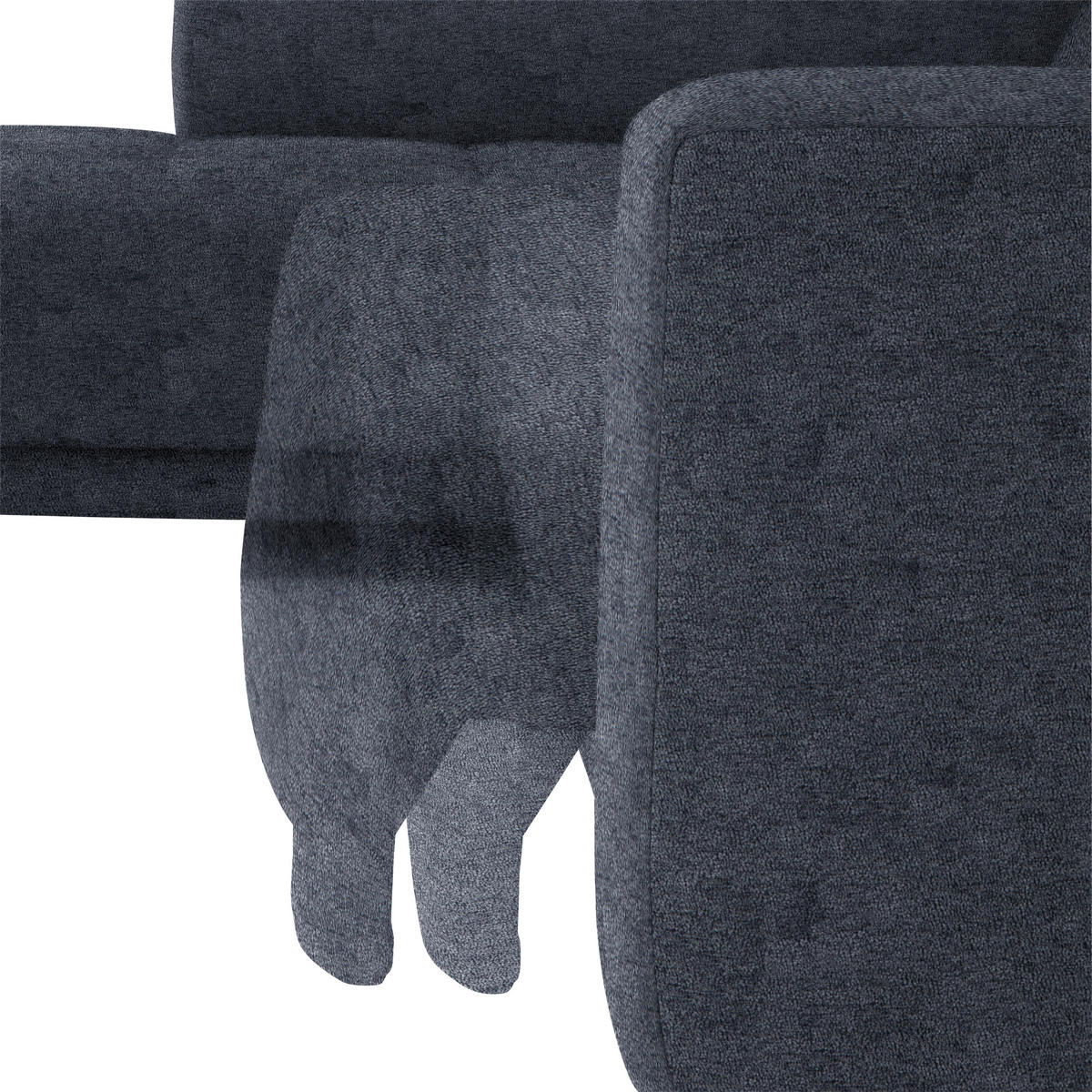 ECKSOFA in Mikrofaser Dunkelgrau  - Dunkelgrau/Schwarz, Design, Textil/Metall (207/301cm) - Xora