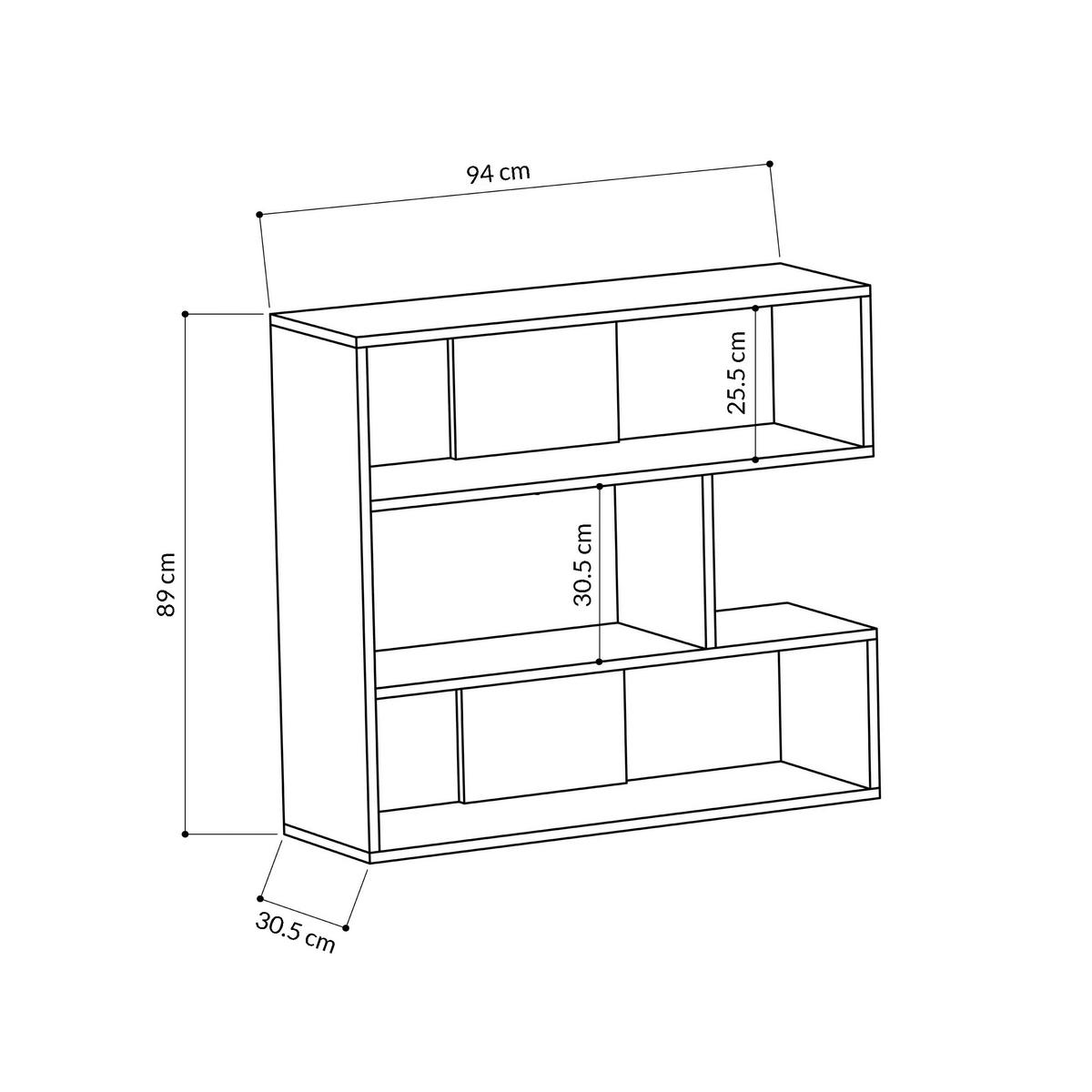 BÜCHERWAND  94/89/30 cm Anthrazit  - Anthrazit, Design, Holzwerkstoff (94/89/30cm) - Livetastic