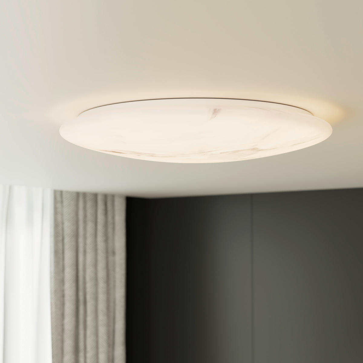 LED-DECKENLEUCHTE 56/8,5 cm  - Weiß/Grau, Design, Kunststoff/Metall (56/8,5cm) - Novel