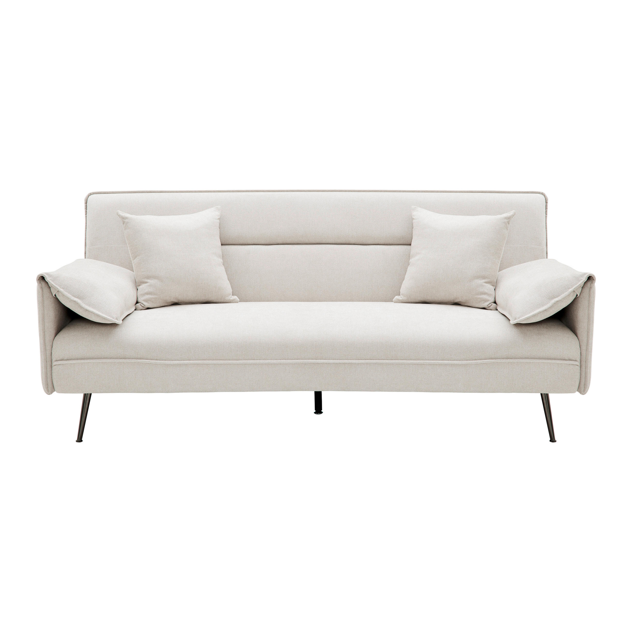 SCHLAFSOFA in Webstoff Beige  - Beige/Anthrazit, MODERN, Holz/Textil (193/117/25,5cm) - Bessagi Home