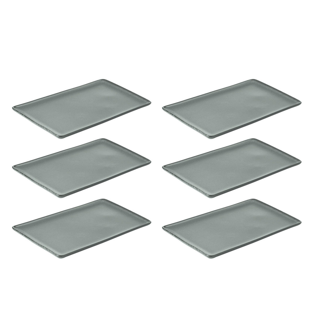 SERVIERPLATTEN-SET RAW 6-teilig 20/30 cm  - Jadegrün, Basics, Keramik (20/30cm) - Aida